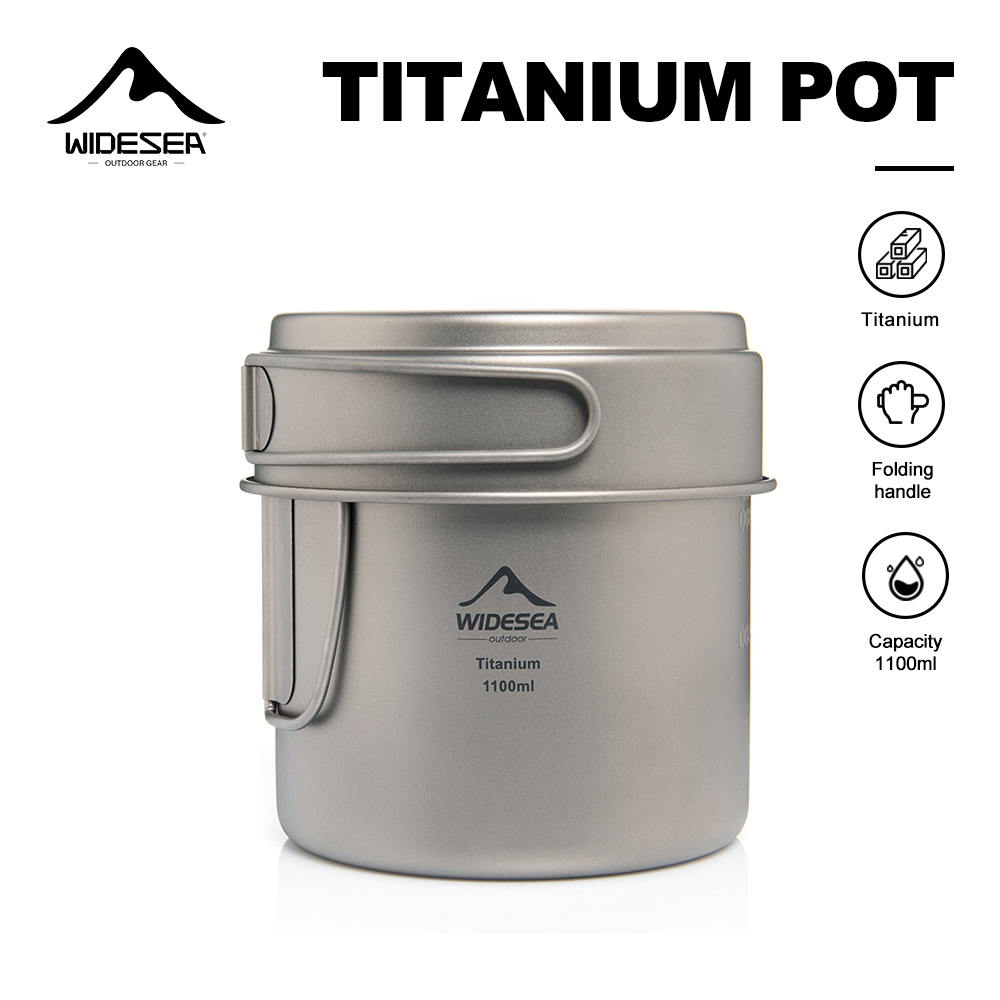 Camping Cooking Cup - Widesea Ultralekki Tytanowy Garnek Kempingowy 1100ml