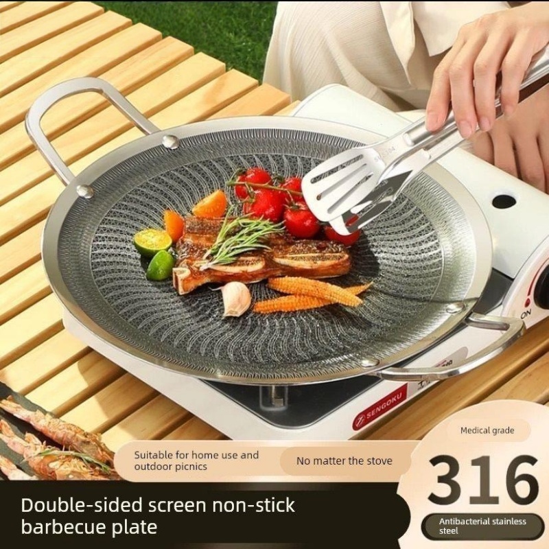 Camping Cooking Kitchen - Wielofunkcyjna patelnia grillowa ze stali nierdzewnej