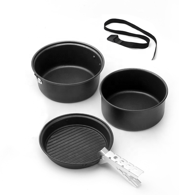 Camping Cooking Mess Kit - Aluminiowy zestaw naczyń kempingowych na zewnątrz,