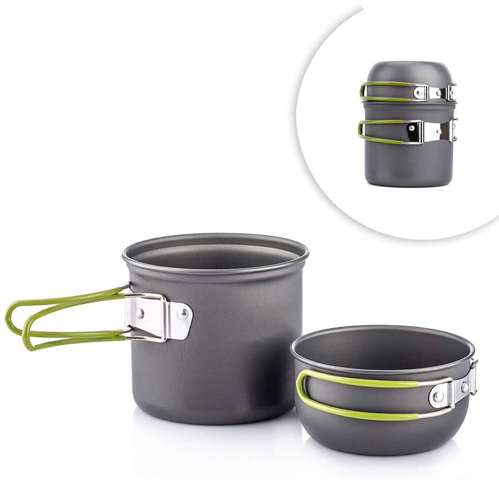 Camping Cooking Pan Set - Ultralekkie garnki kempingowe Zestaw naczyń przenośnych