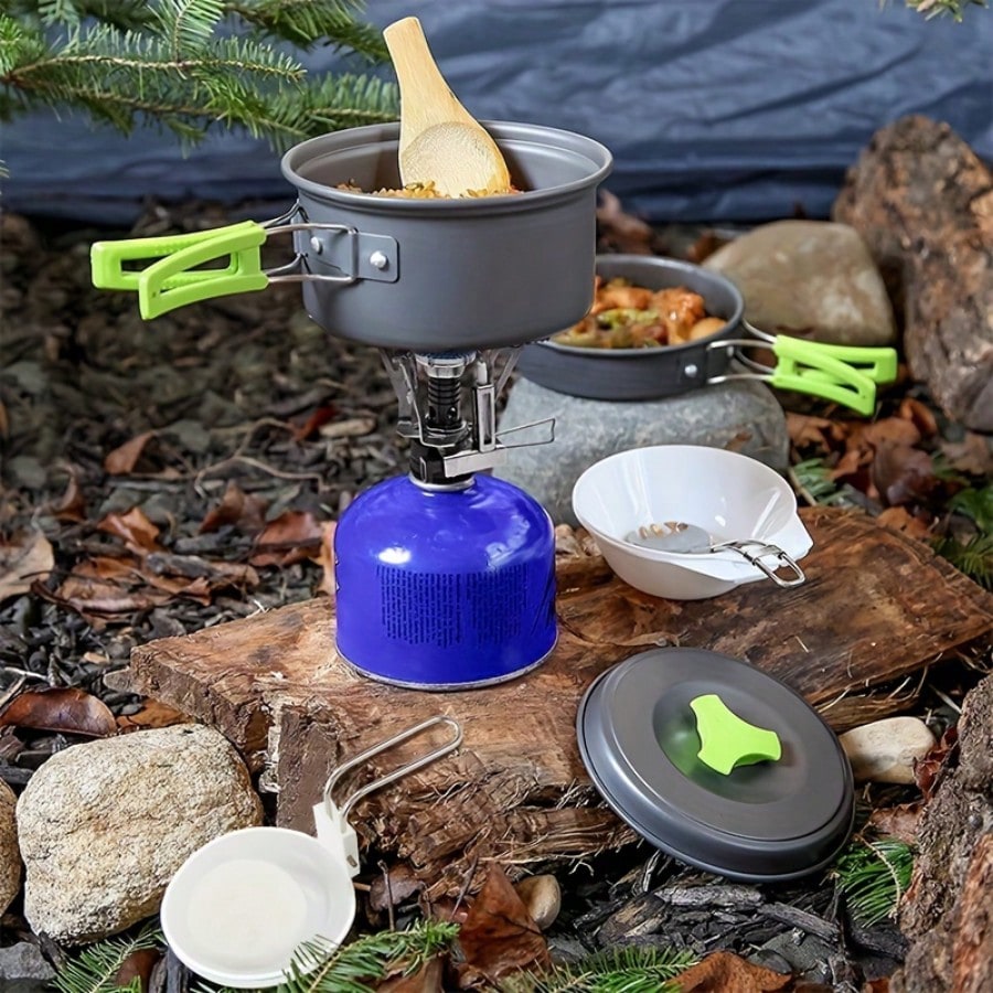 Camping Outdoor Cooking Set - Zestaw do gotowania na kempingu: przenośny