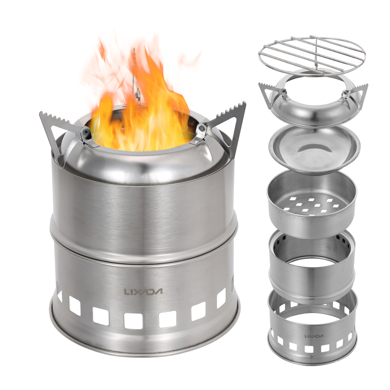 Camping Cooking Butane - Lixada Piec na drewno ze stali