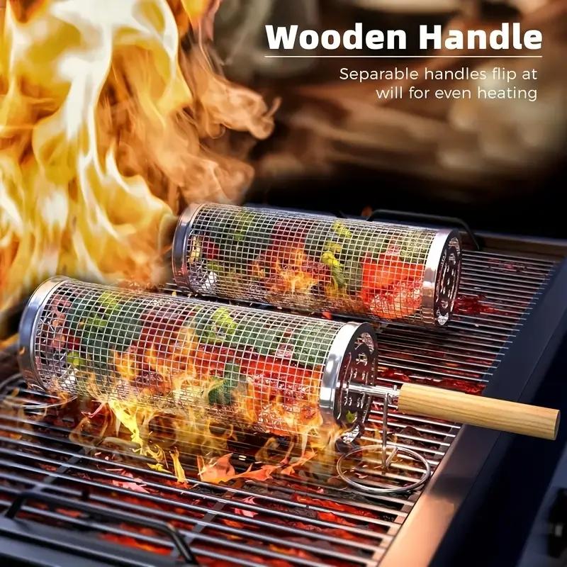 Camping Cooking Device - Kosz do grillowania ze stali nierdzewnej,