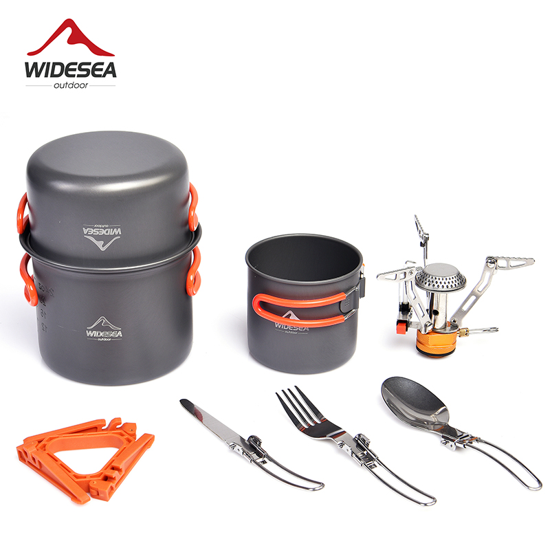 Camping Cooking Pan Set - Szerokokątny zestaw garnków biwakowych sprzęt zastawa