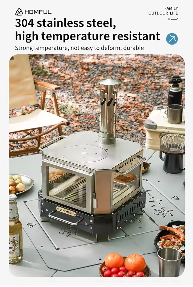 HOMFUL Przenośna Kuchenka na D – Camping Cooking Wood Stove recenzja i cena