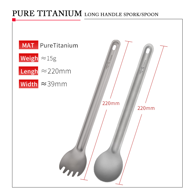 TiTo Titanium Spork Spoon Long – Camping Cooking Basket recenzja i cena