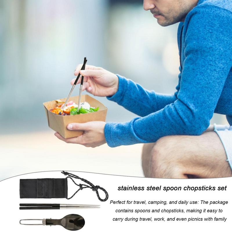 Składane pałeczki z łyżką Podr – Camping Cooking And Eating Set recenzja i cena