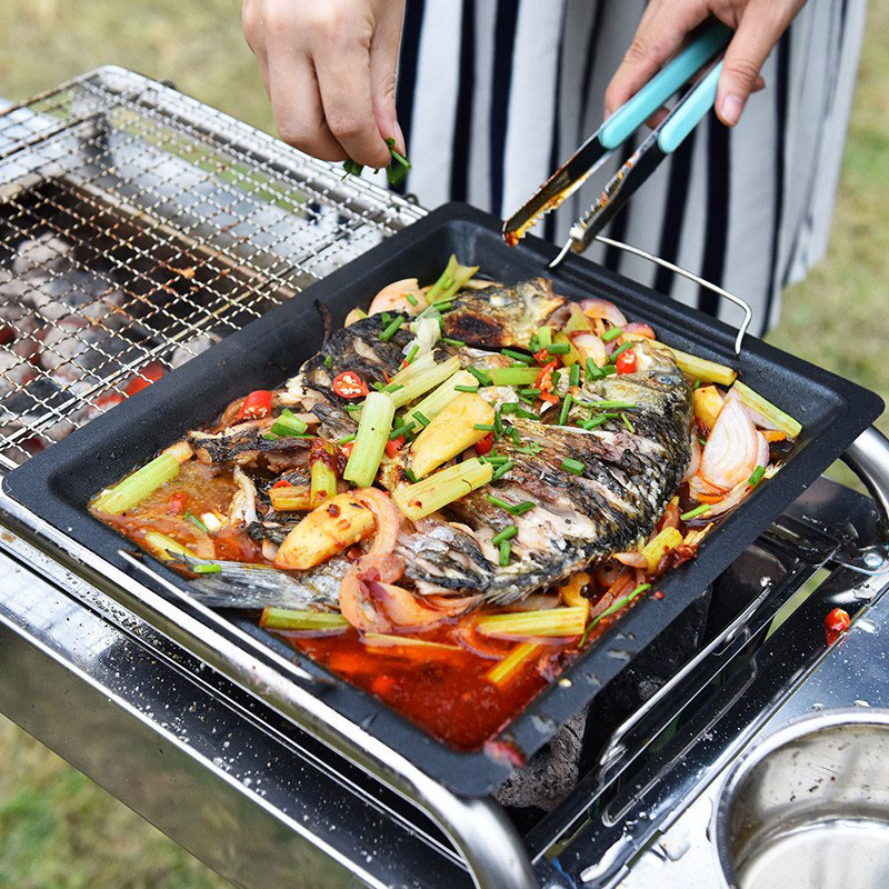 Gruba kwadratowa patelnia gril – Camping Cooking Device recenzja i cena