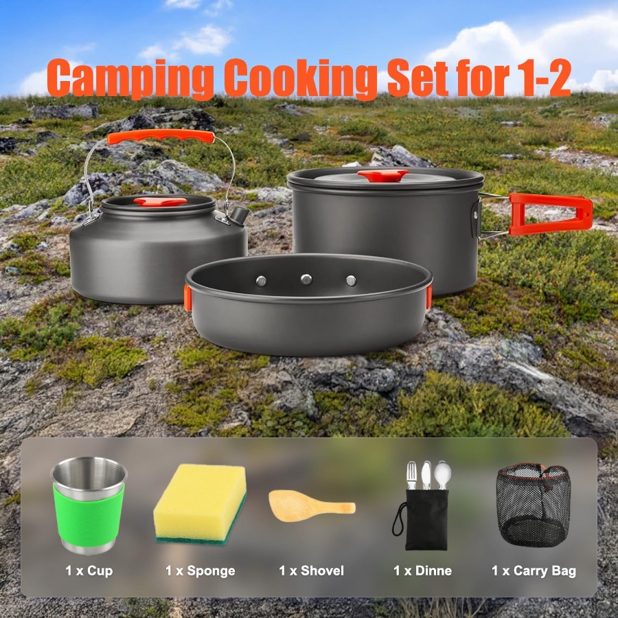 Zestaw naczyń kuchennych do uż – Camping Outdoor Cooking Set recenzja i cena