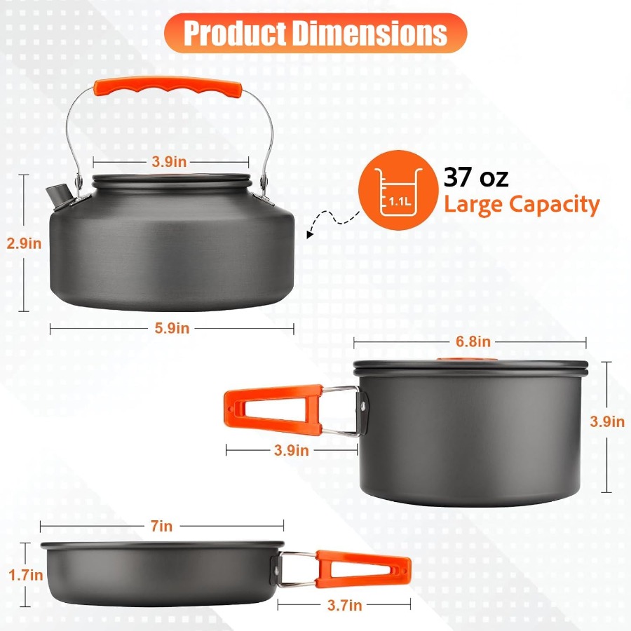 Zestaw naczyń kuchennych do uż – Camping Outdoor Cooking Set recenzja i cena