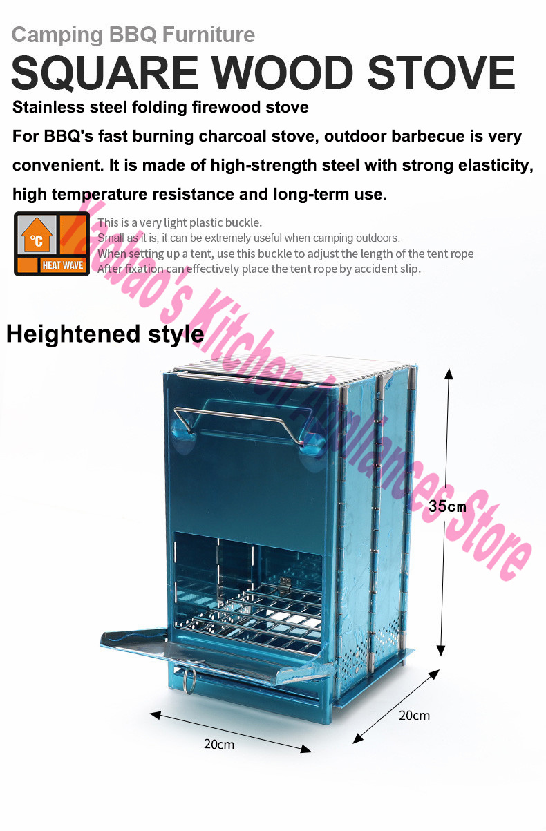 Przenośny piec na drewno do uż – Camping Cooking Wood Stove recenzja i cena