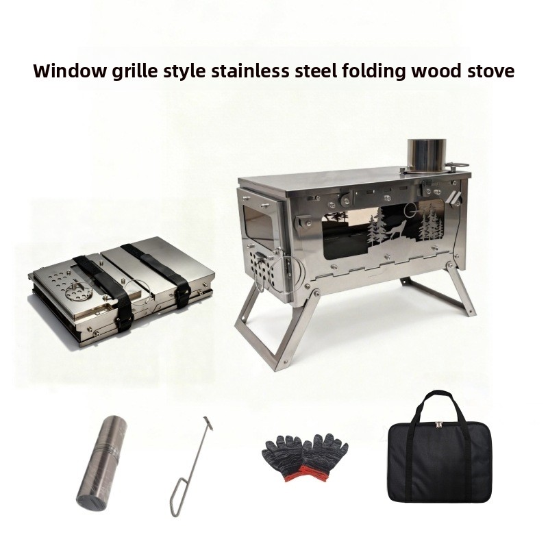 Składany przenośny piec na dre – Camping Cooking Wood Stove recenzja i cena