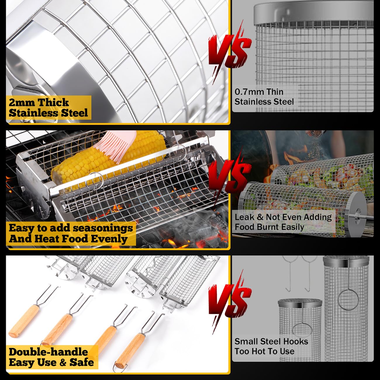 BUYYES Kosz do grillowania na  – Camping Cooking Basket recenzja i cena