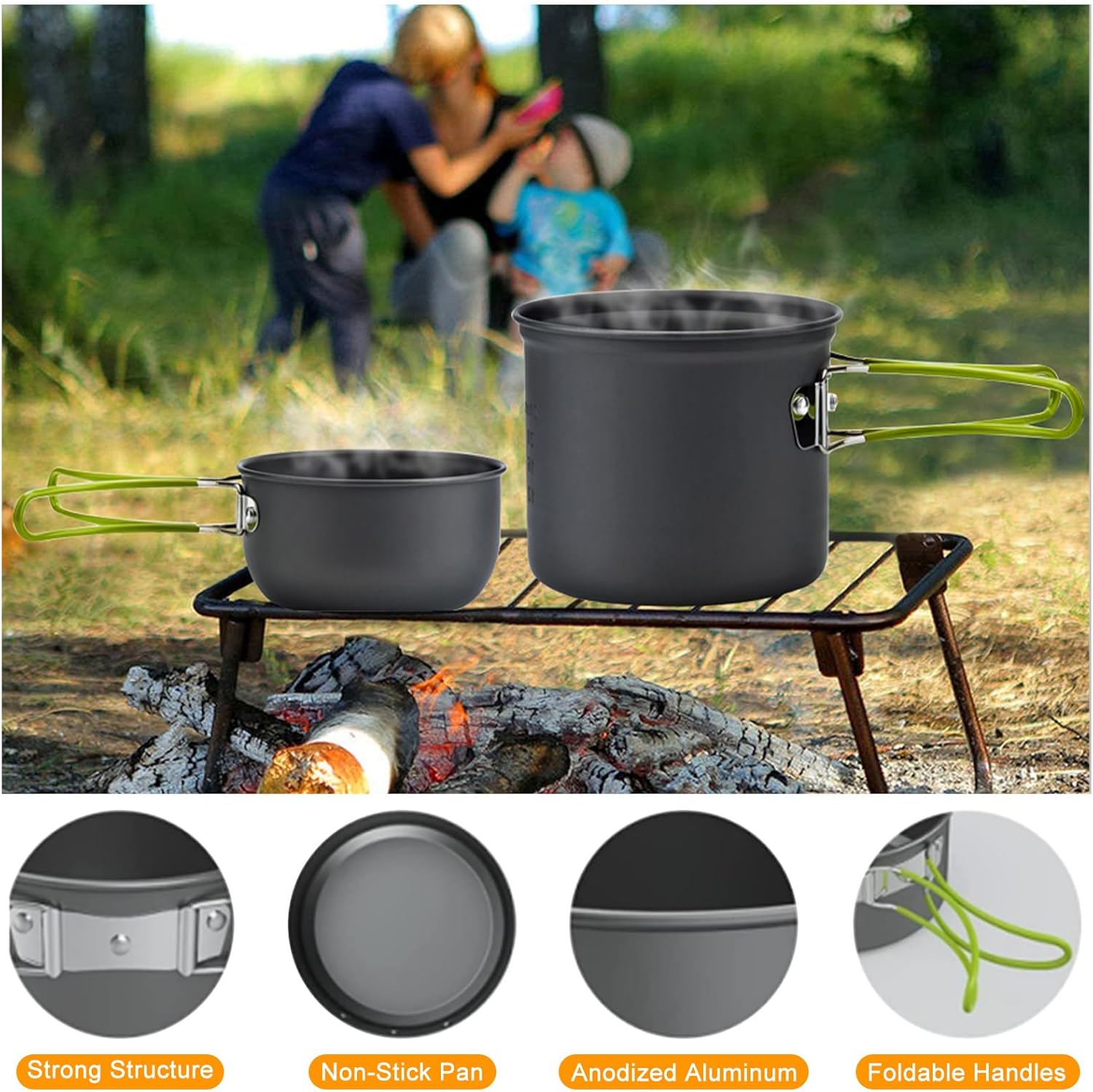 Zestaw naczyń kempingowych, ga – Camping Cooking Mess Kit recenzja i cena